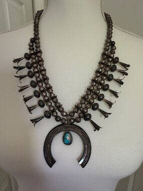 Vintage Navajo Squash Blossom Necklace